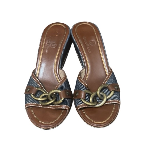 Cole Haan denim chain wedge sandal. 90’s Y2K Britney Spears Paris Hilton vintage - Picture 3 of 13